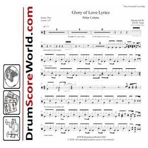 Peter Cetera – Glory of Love - Drum Sheet